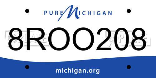 8ROO208 Michigan License Plate