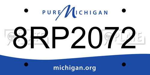 8RP2072 Michigan License Plate