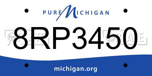 8RP3450 Michigan License Plate