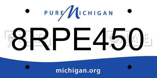 8RPE450 Michigan License Plate