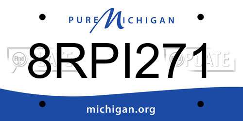 8RPI271 Michigan License Plate