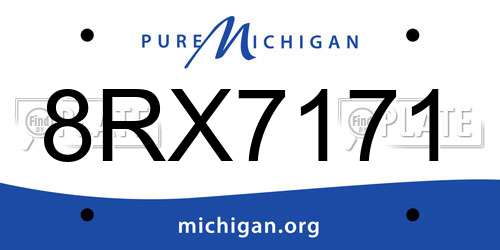 8RX7171 Michigan License Plate