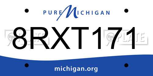 8RXT171 Michigan License Plate