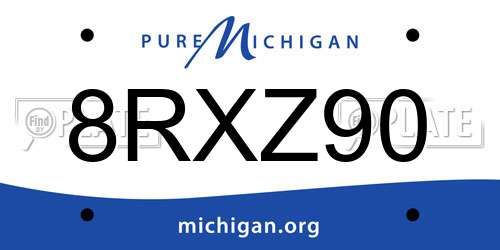 8RXZ90 Michigan License Plate