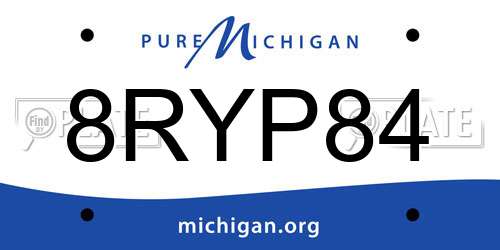 8RYP84 Michigan License Plate