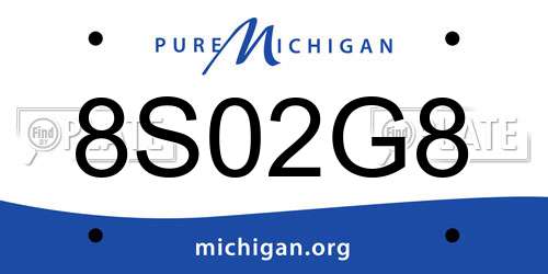 8S02G8 Michigan License Plate
