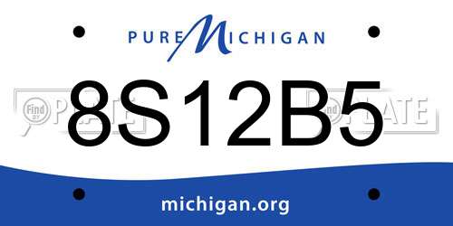 8S12B5 Michigan License Plate
