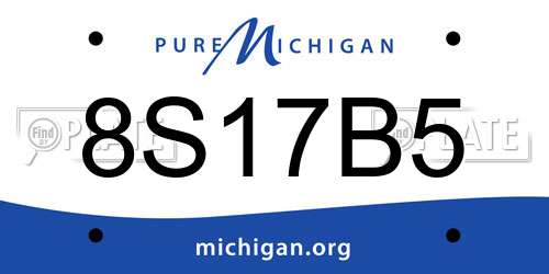 8S17B5 Michigan License Plate
