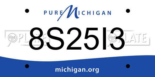 8S25I3 Michigan License Plate