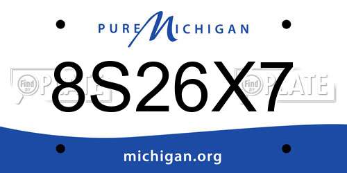 8S26X7 Michigan License Plate
