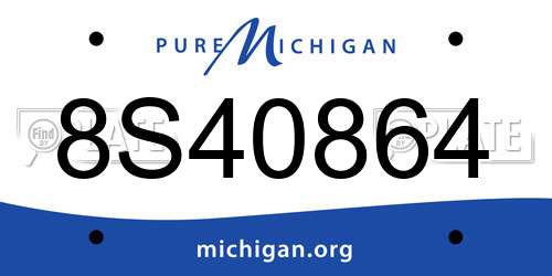 8S40864 Michigan License Plate