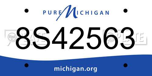 8S42563 Michigan License Plate
