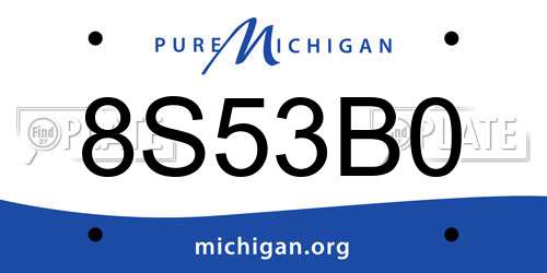 8S53B0 Michigan License Plate