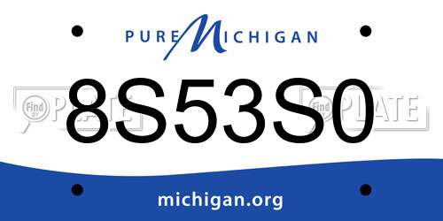8S53S0 Michigan License Plate