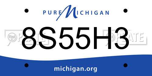 8S55H3 Michigan License Plate