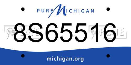 8S65516 Michigan License Plate