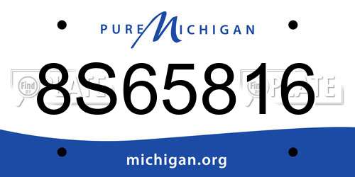 8S65816 Michigan License Plate