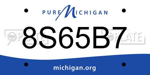 8S65B7 Michigan License Plate