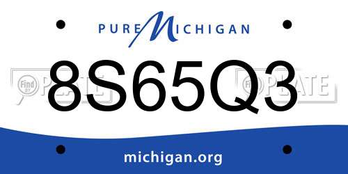8S65Q3 Michigan License Plate