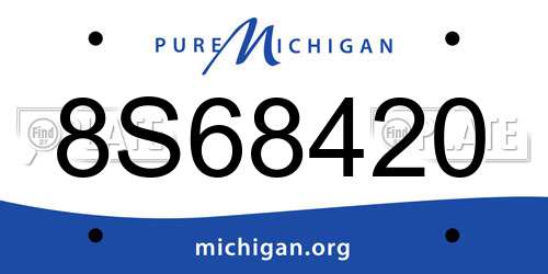 8S68420 Michigan License Plate
