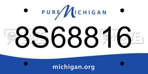 8S68816 Michigan License Plate