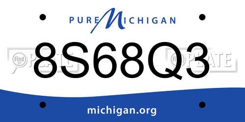 8S68Q3 Michigan License Plate