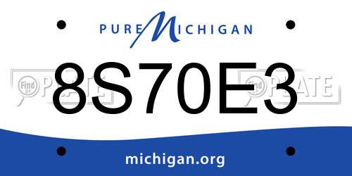 8S70E3 Michigan License Plate