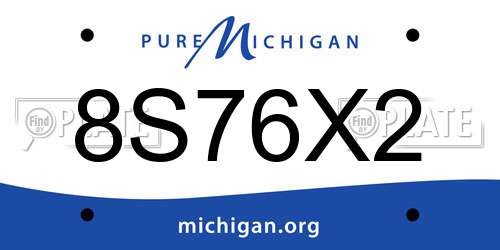 8S76X2 Michigan License Plate