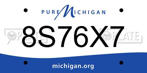 8S76X7 Michigan License Plate