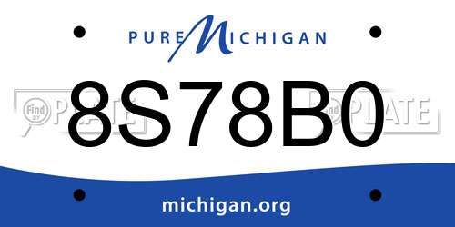 8S78B0 Michigan License Plate