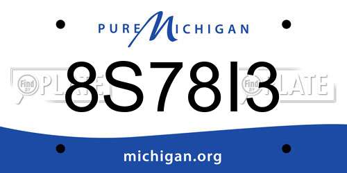 8S78I3 Michigan License Plate