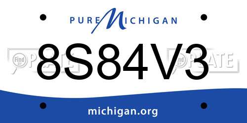 8S84V3 Michigan License Plate
