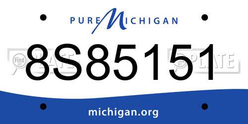 8S85151 Michigan License Plate