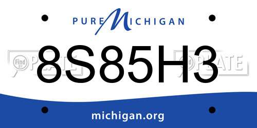 8S85H3 Michigan License Plate