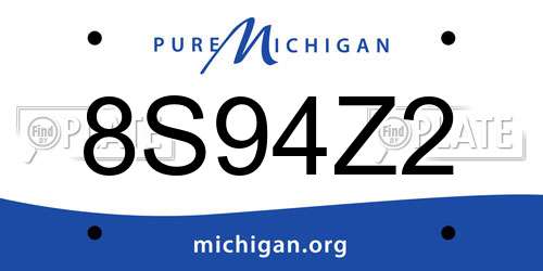 8S94Z2 Michigan License Plate