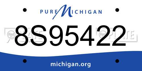 8S95422 Michigan License Plate