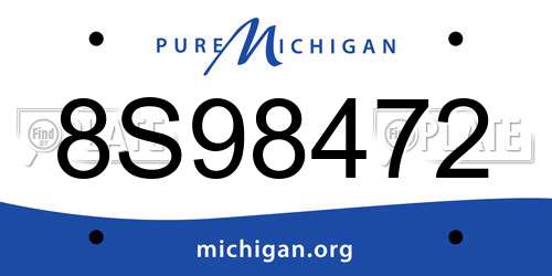 8S98472 Michigan License Plate
