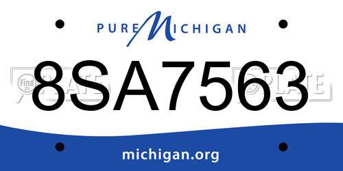 8SA7563 Michigan License Plate