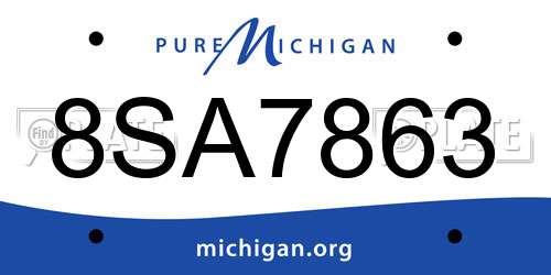 8SA7863 Michigan License Plate