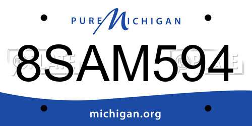 8SAM594 Michigan License Plate