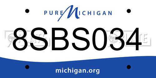 8SBS034 Michigan License Plate