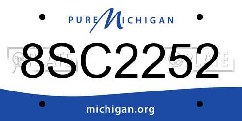8SC2252 Michigan License Plate