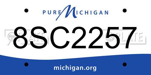 8SC2257 Michigan License Plate