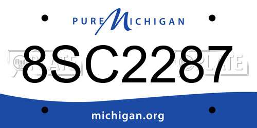 8SC2287 Michigan License Plate