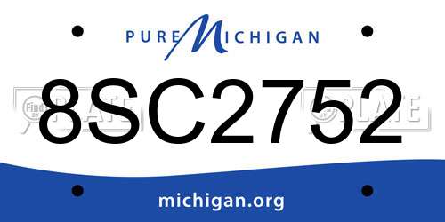 8SC2752 Michigan License Plate