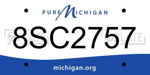 8SC2757 Michigan License Plate