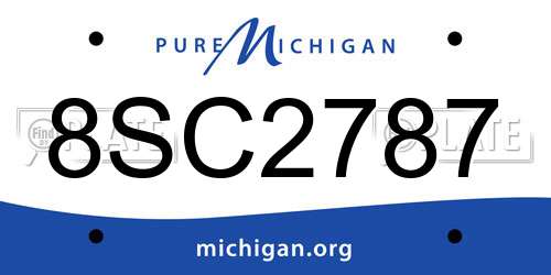 8SC2787 Michigan License Plate