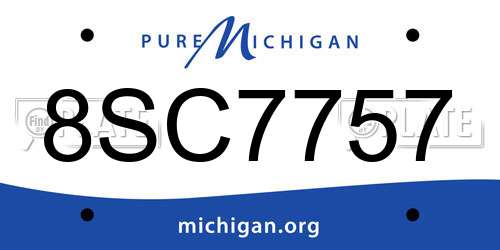8SC7757 Michigan License Plate