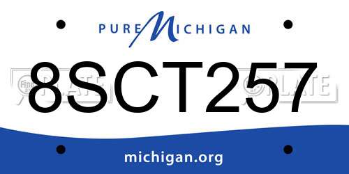 8SCT257 Michigan License Plate