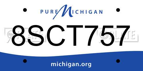 8SCT757 Michigan License Plate